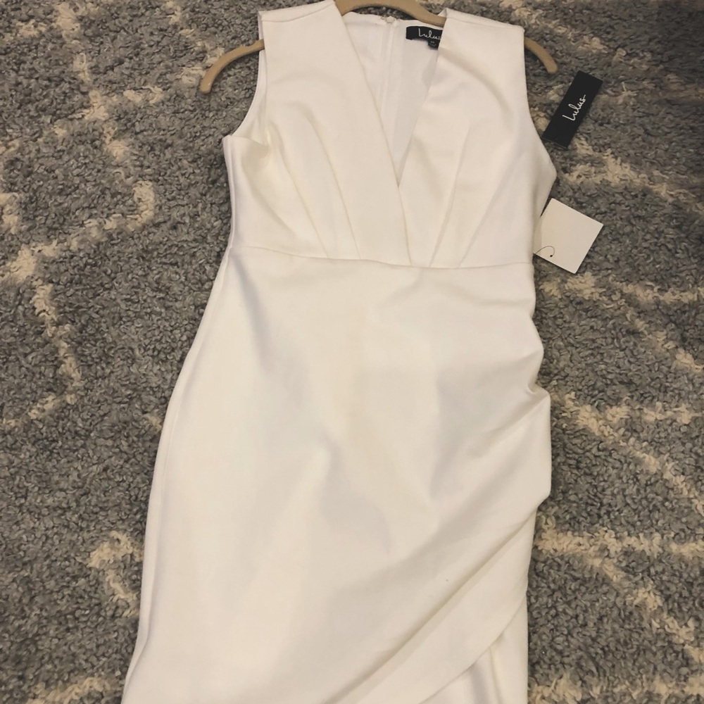 Lulus Cocktail Hour Ivory Wrap Dress - sz M, NWT